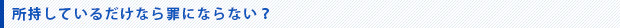 所持しているだけなら罪にならない。